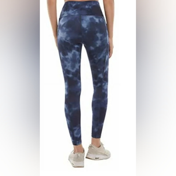 Handling marble navy blue yoga pants , high waisted gym leggings, - Picture 3 of 6